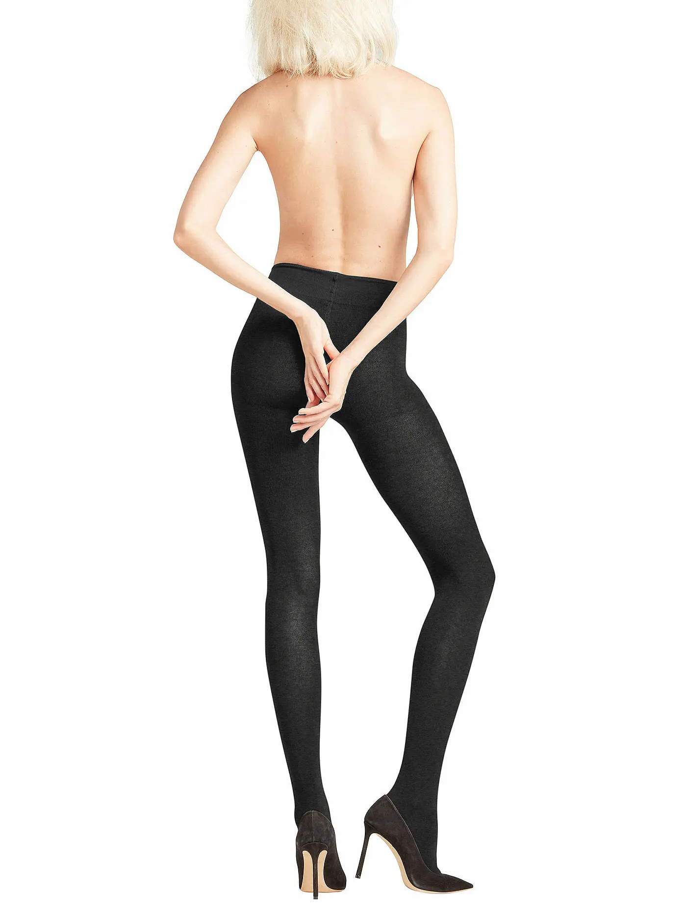 FALKE | Strickstrumpfhose Family Black | grau